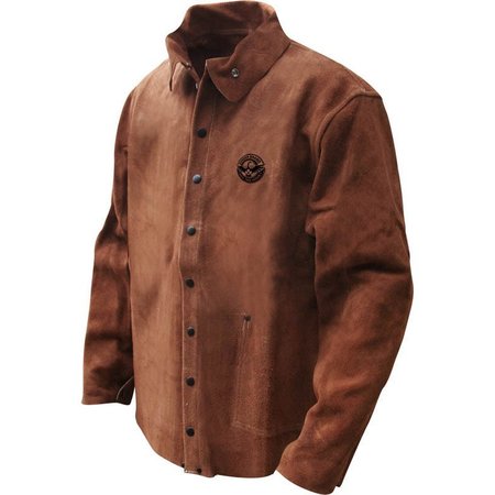 BDG Welding Jacket Split Cowhide Brown Kevlar Sewn, Size X2L 60-1-126-X2L